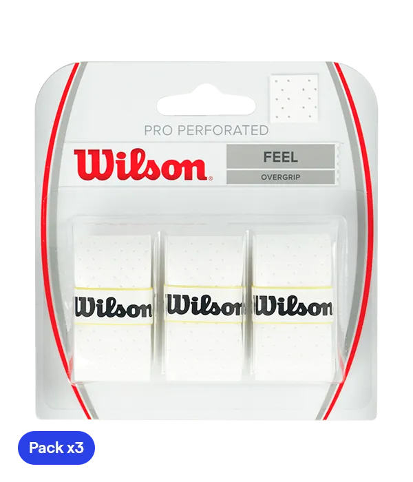 Overgrips Wilson Pro Perforado Feel Blanco (Pack x3)