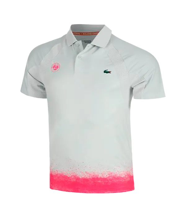 Polo Lacoste Roland Garros Blanco/Rosa 2025