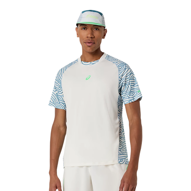 Camiseta Asics Padel Court All Over Print SS Top Cream/Saba Blue 2026