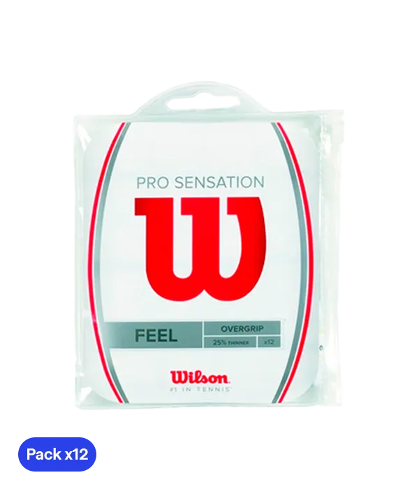 Overgrips Wilson Pro Sensation Lisos Blanco (Pack x12)