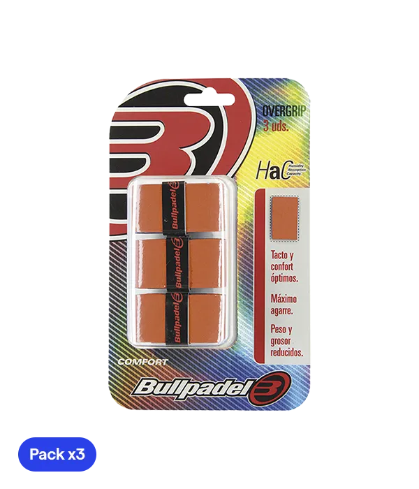 Overgrips Bullpadel GB1200 Comfort Naranja Flúor (Pack x3)