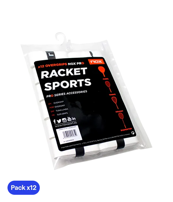 Overgrips NOX Pro Blanco (Pack x12)