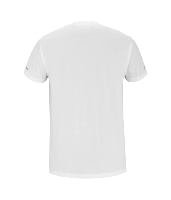 Camiseta Babolat Algodón Blanco/Rosa 2025 J. Lebrón