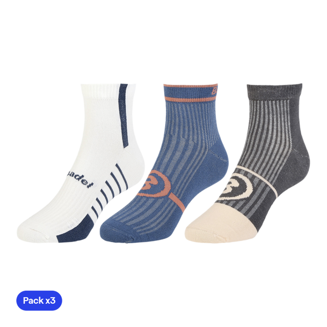 Calcetines Bullpadel BP2561 Negro/Azul/Blanco 2025 (Pack x3)