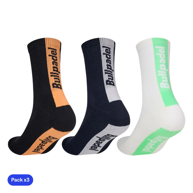 Socks Long Bullpadel BP265 Black/White/Blue Navy 2026 (Pack x3)