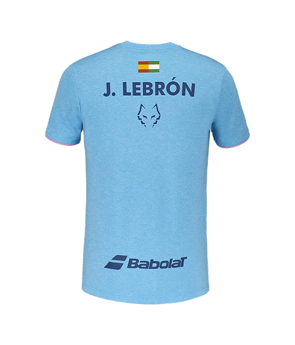 Camiseta Babolat Crew Neck Tee Cyan Blue 2025 J. Lebrón