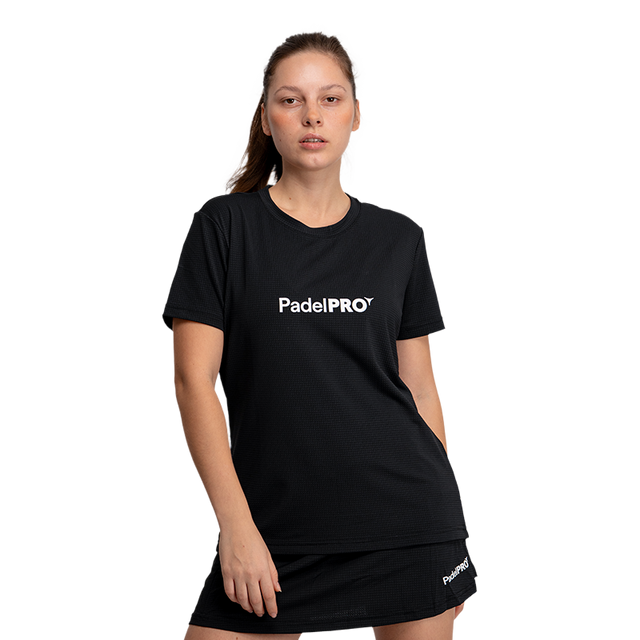 Camiseta Pro Basic Mujer PadelPRO Negra