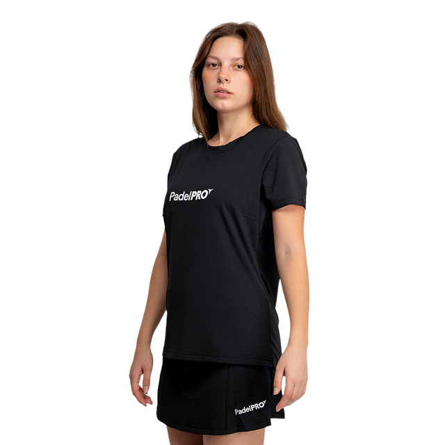 Camiseta Pro Basic Mujer PadelPRO Negra