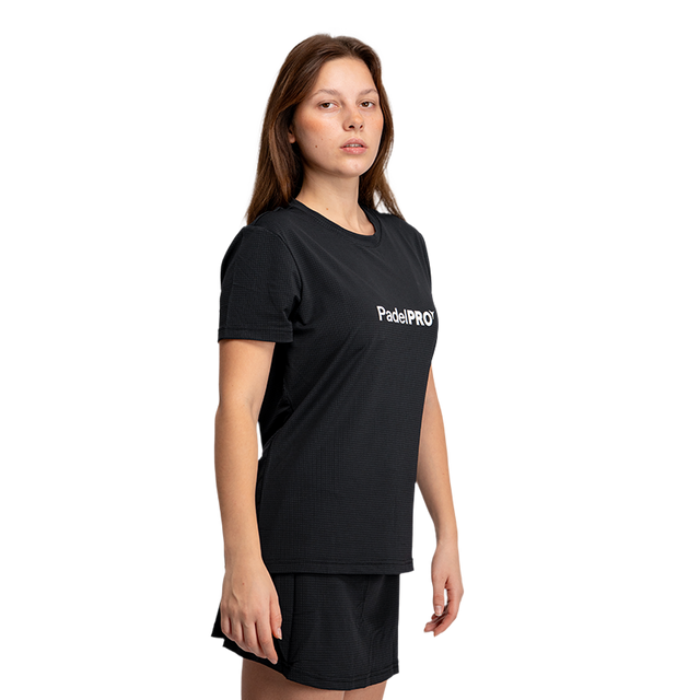 Camiseta Pro Basic Mujer PadelPRO Negra