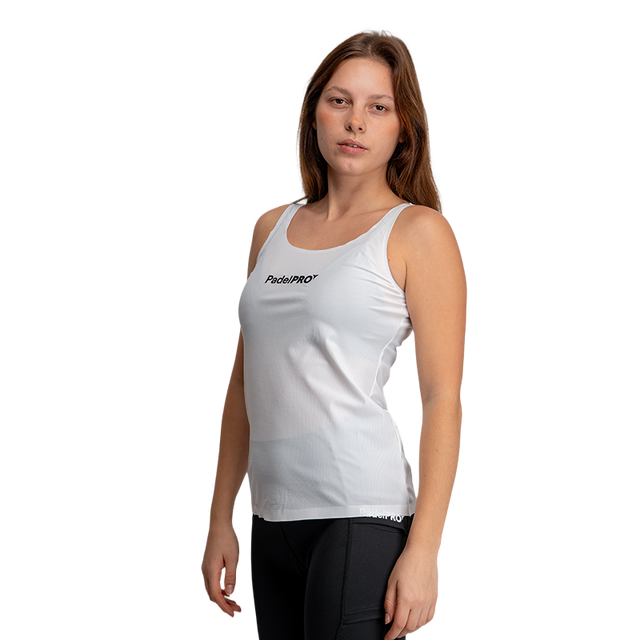 Camiseta Tank-Top Pro Elite PadelPRO Mujer Blanco
