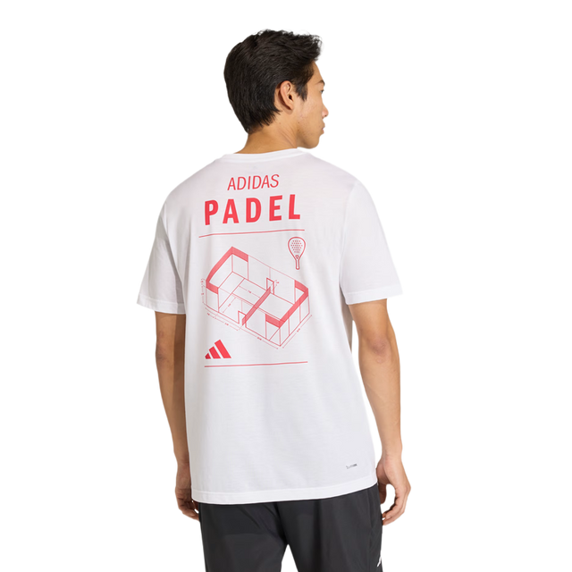 T-shirt Adidas Padel Cat G T White/Red