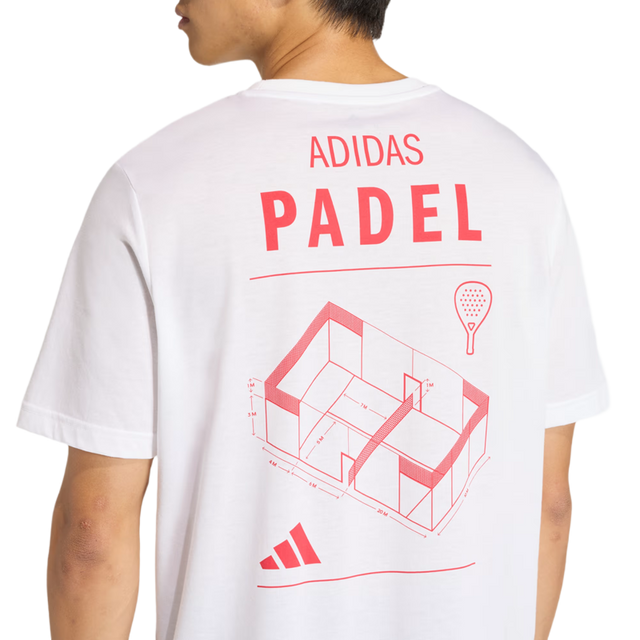 T-shirt Adidas Padel Cat G T White/Red