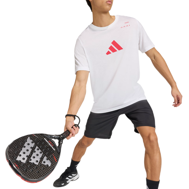 T-shirt Adidas Padel Cat G T White/Red