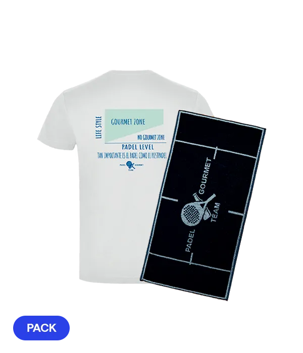 Pack Padel Team Gourmet: Camiseta Algodón Blanca + Toalla