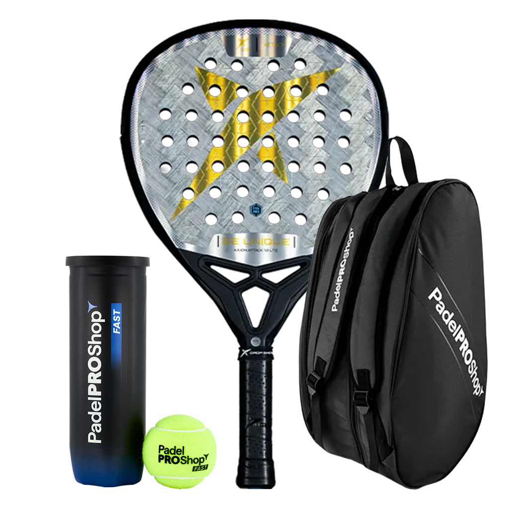 Pack Drop Shot Padel racket Axion Attack 1.0 LTD 2025 Jon Sanz +