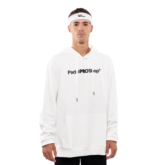 Sudadera PadelPROShop Blanca Logo Negro 2025