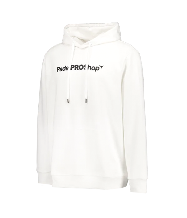 Sudadera PadelPROShop Blanca Logo Negro 2025
