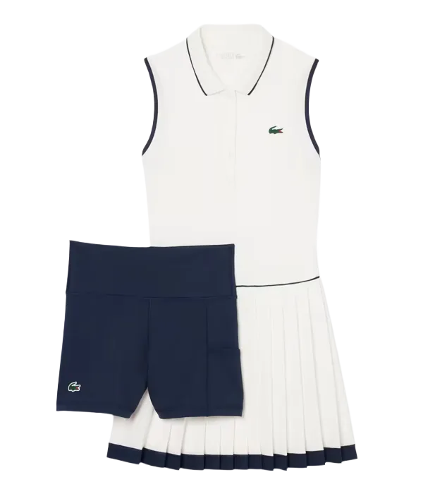 Vestido Lacoste Blanco/Azul Marino 2025