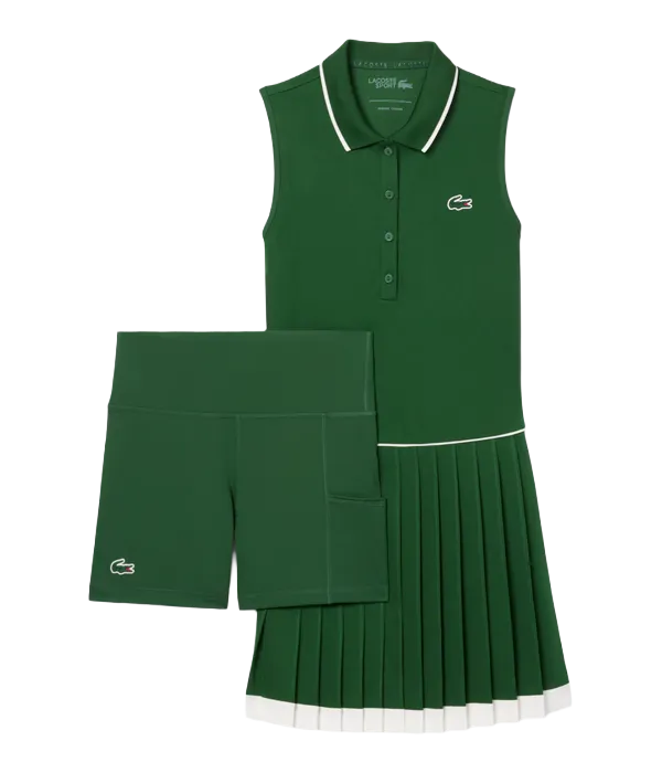 Vestido Lacoste Verde/Blanco 2025