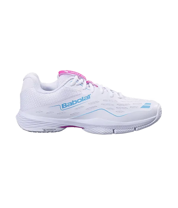 Zapatillas Babolat Sensa Rise Women White/Rhodamine Red 2025