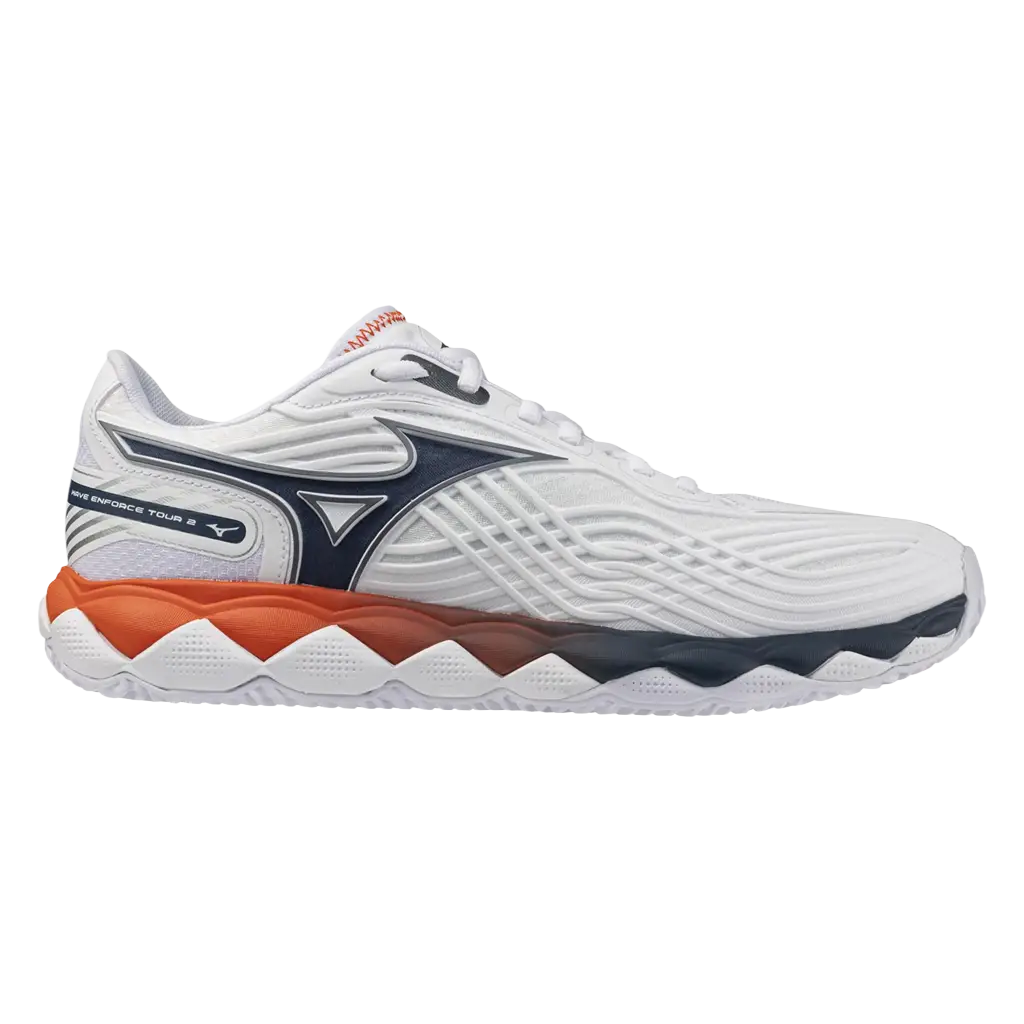 Mizuno Padel Shoes Wave Enforce Tour 2 CC White Red | PadelPROShop
