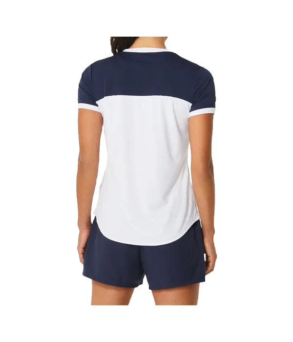Camiseta Asics Court Mujer Blanca/Azul Marino