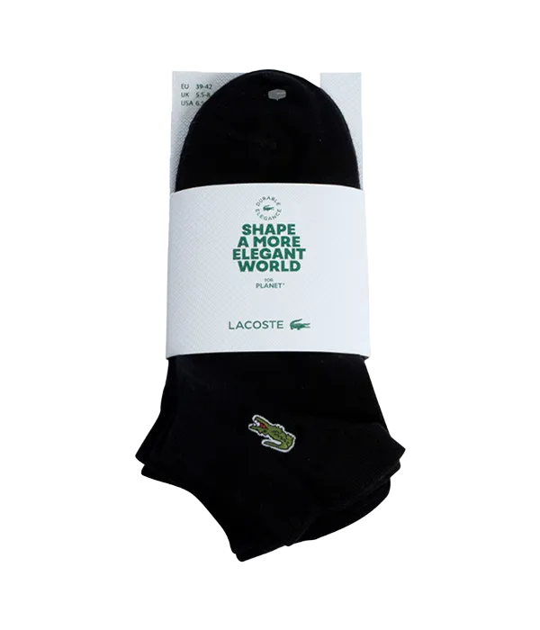 Calcetines Lacoste Cortos Negro (Pack x3)