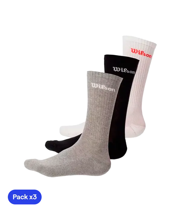 Calcetines Largos Wilson U Crew Logo Multicolor 2025 (Pack x3)