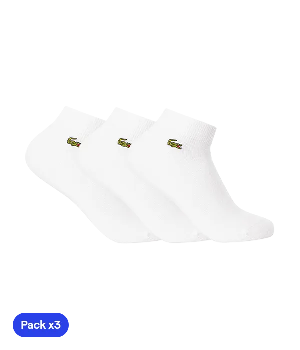 Calcetines Lacoste Cortos Blancos (Pack x3) 2025