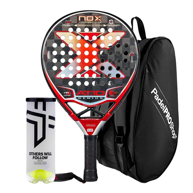 Pack racket NOX AT10 Genius 18K Limited Edition Agustín Tapia + Padel bag PadelPROShop + Padel Pack Balls Oxdog BOOST+