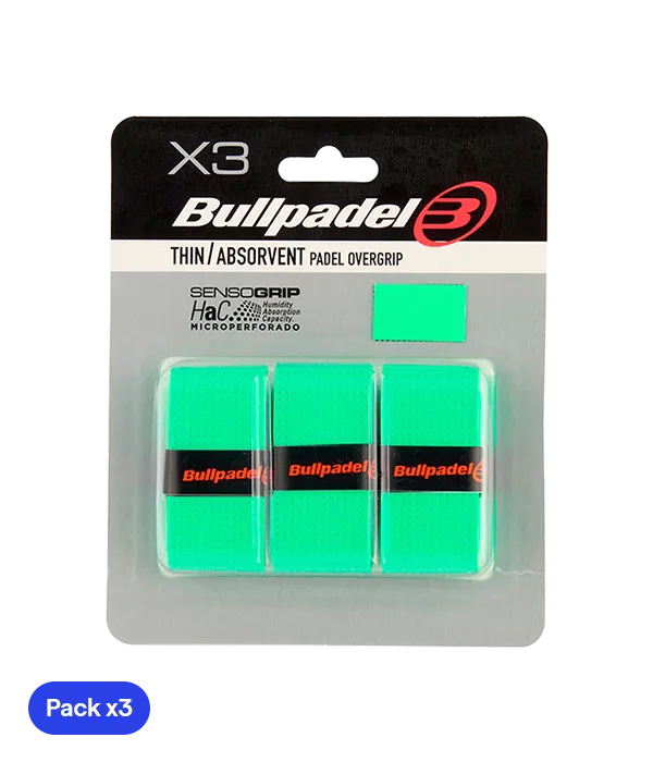 Overgrips Bullpadel GB1705 Thin/Absorbent Verde (Pack x3)