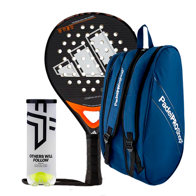 Pacchetto racchetta Adidas Granite CTRL2.0 + Borsa per racchette PadelPROShop + Palline Oxdog BOOST+