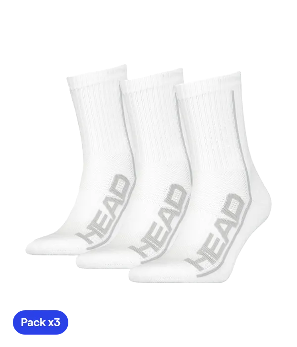 Calcetines HEAD Performance Crew Blanco 2025 (Pack x3)