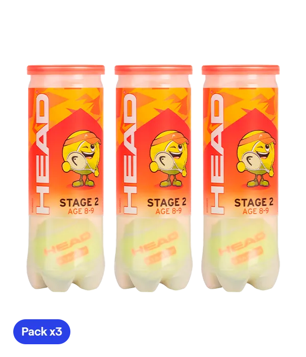 Pelotas HEAD Stage 2 (8/9 años) (Pack x3)