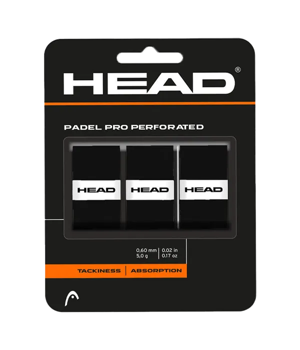 Overgrips HEAD Padel Pro Perforated Negro (Pack x3)