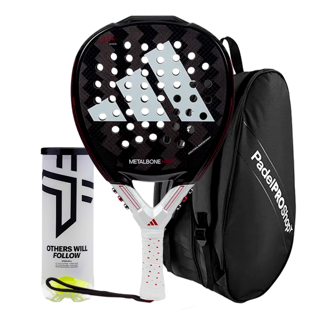 Pack racket Adidas Metalbone 3.3 HRD+ Ale Galan + Padel bag PadelPROShop Black + Padel Pack Balls Oxdog BOOST+