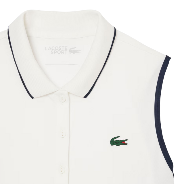 Vestido Lacoste Blanco/Azul Marino 2025