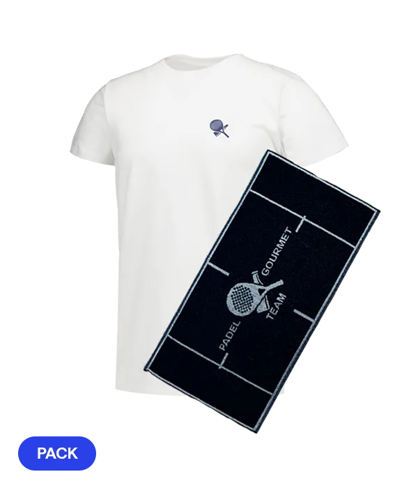 Pack Padel Team Gourmet: Camiseta Gourmet Blanca Men + Toalla