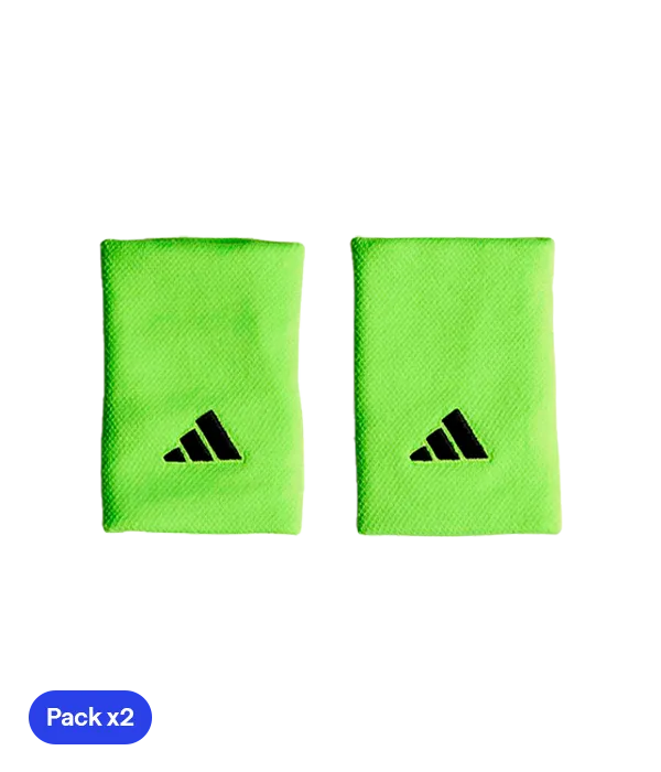 Muñequera Adidas Larga Logo Pequeño 2025 Verde (Pack x 2)