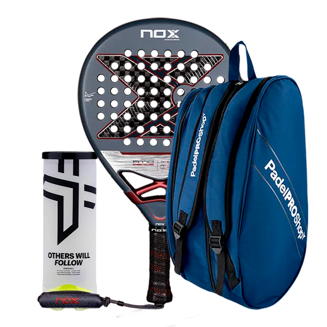 Emballer Raquette NOX AT10 Genius 12K 2025 Agustín Tapia + Paletero PadelPROShop + Balles Oxdog BOOST+