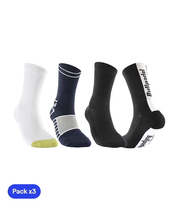 Calcetines Bullpadel BP255l Negro/Verde/Azul Marino 2025 (Pack x3)
