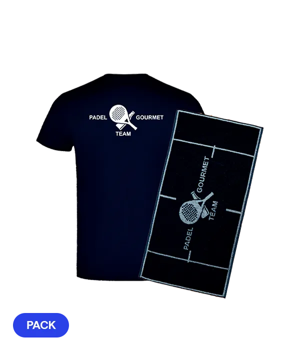 Pack Padel Team Gourmet: Camiseta Algodón Azul Marino + Toalla