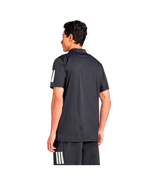 Polo Adidas Club 3STR Negro 2025