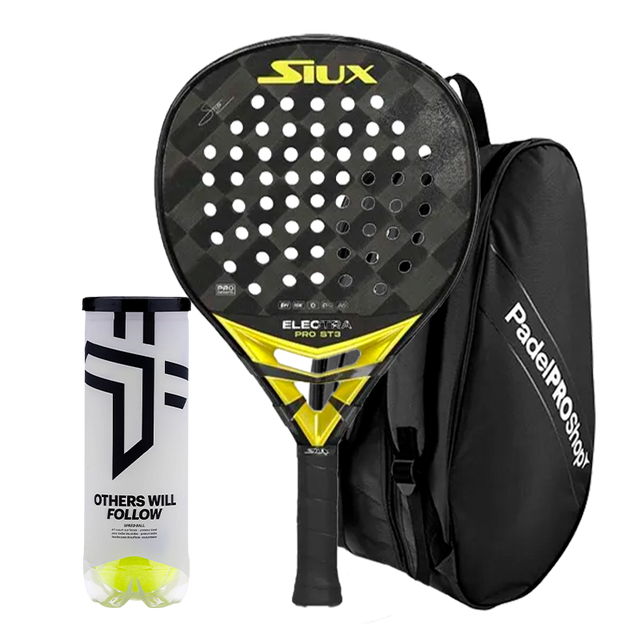 Pack racket Siux Electra ST3 Stupa+ Padel bag PadelPROShop + Padel Pack Balls Oxdog BOOST+