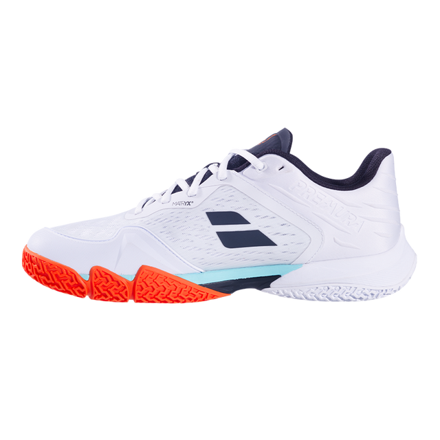 Padel Shoes Babolat Jet Premura 3 White/Orange 20256 J. Lebron