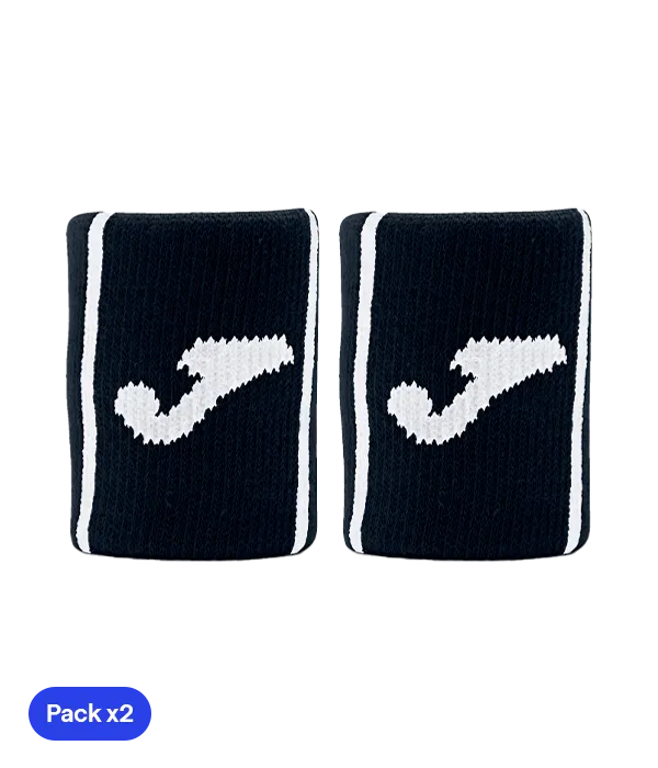Muñequeras Joma Game Cortas Negro Pack x2