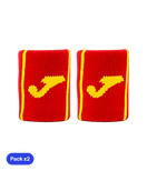Muñequeras Joma Game Cortas Rojo/Amarillo Pack x2
