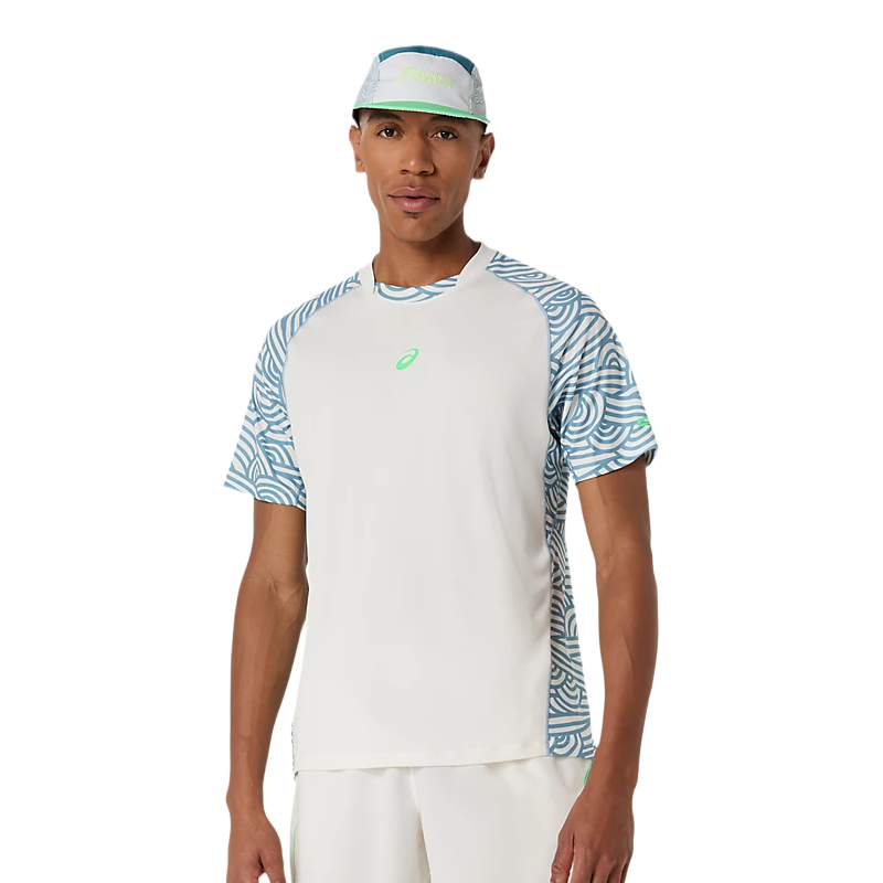 Camiseta Asics Padel Court All Over Print SS Top Cream/Saba Blue 2026
