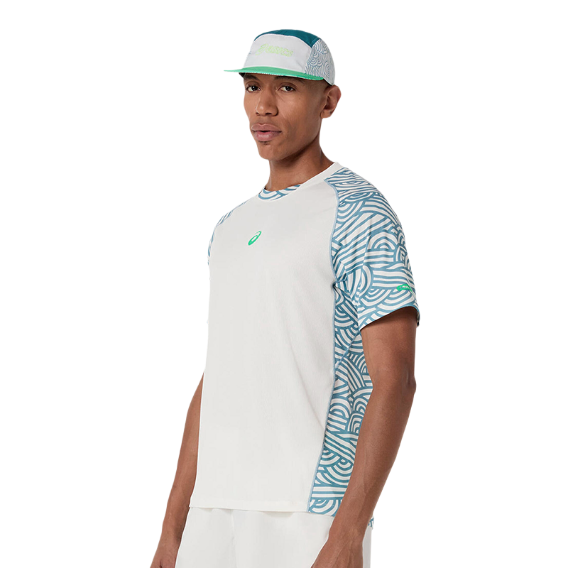 T-shirt Asics Padel Court All Over Print SS Top Cream/Saba Blue 2026