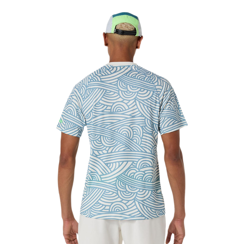 Camiseta Asics Padel Court All Over Print SS Top Cream/Saba Blue 2026
